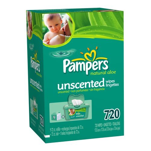 Pampers Natural Aloe Unscented Wipes, 720-count Box